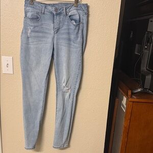 Trendy Light Blue Skinny Jeans for Women